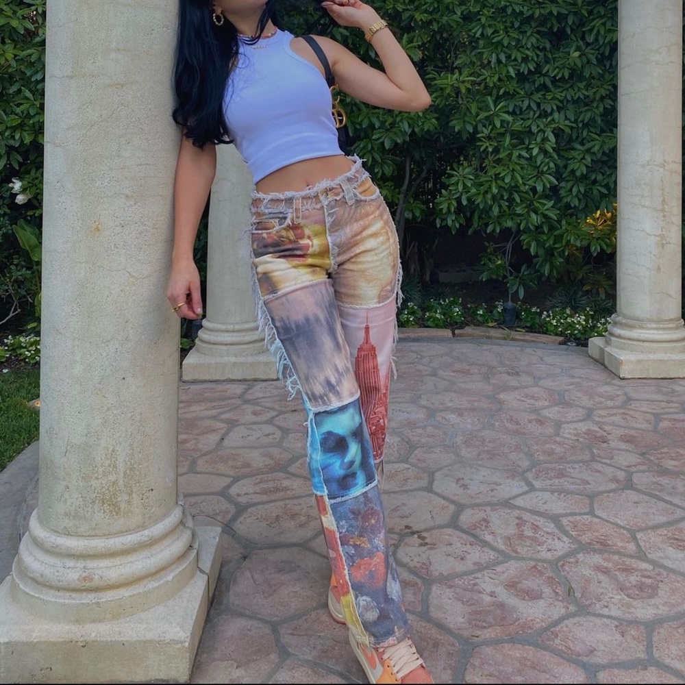 Jaded London Print Jeans Size W26- US4